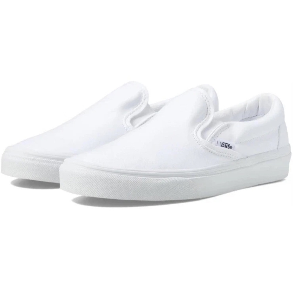 Vans White Slip-On Loafers with Canvas Upper 9.5 Men